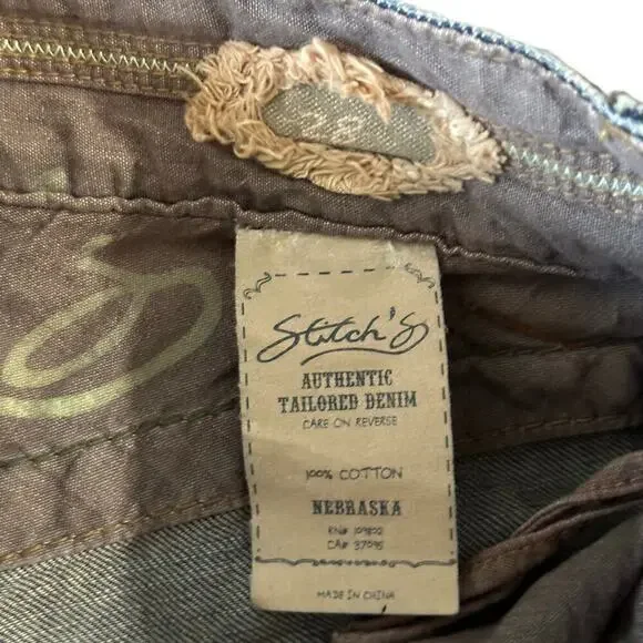 Stitch's Y2K Nebraska Flare Wide Leg Button Fly Buffalo Nickel Jeans Size 28 NWT - Picture 8 of 9